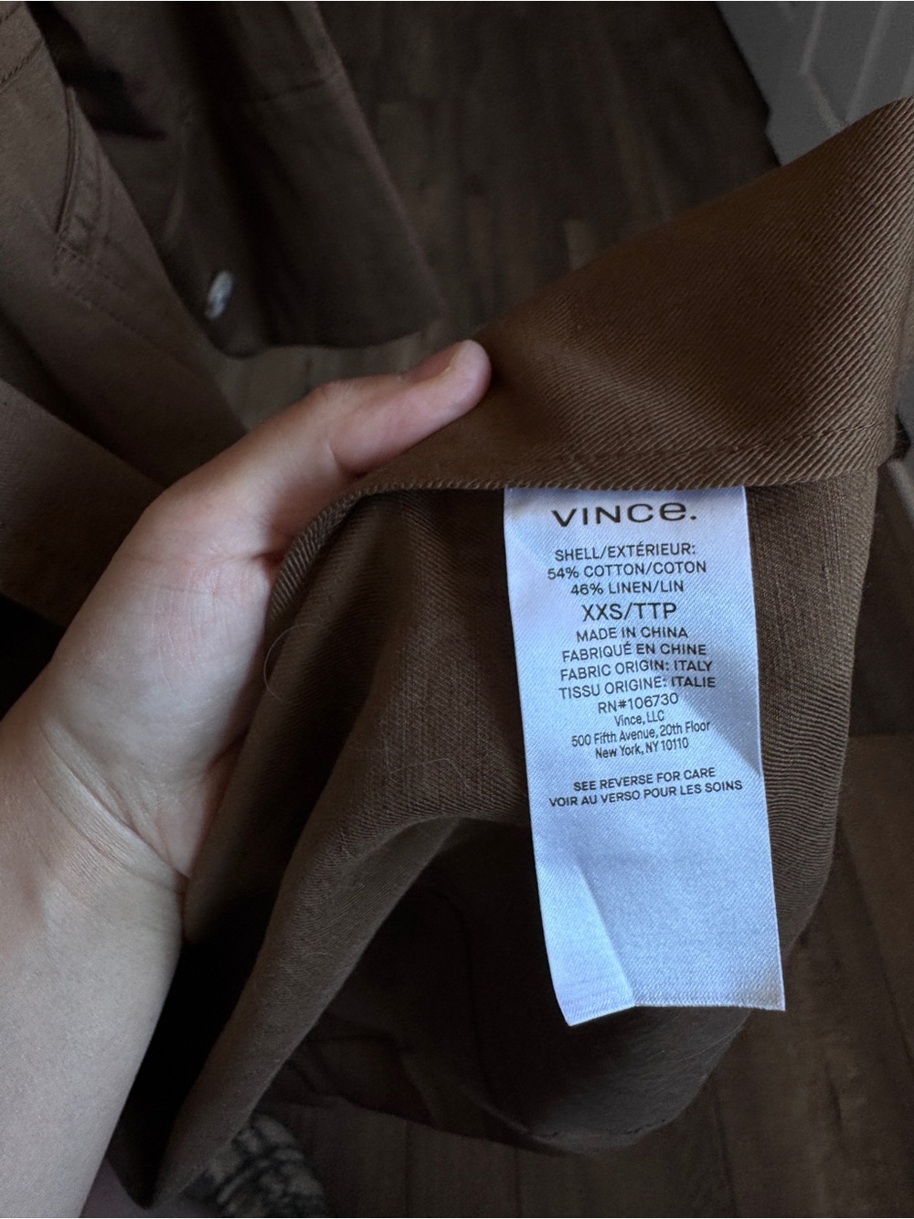 Vince Brown Single-Breasted Trench Coat - Picture 6 of 6